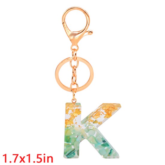 Fashion Resin Alphabet Initial Letter Keychain Key Ring, Bag Charm Keychain