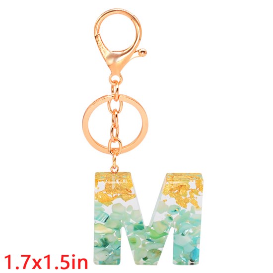 Fashion Resin Alphabet Initial Letter Keychain Key Ring, Bag Charm Keychain