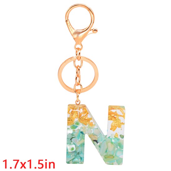 Fashion Resin Alphabet Initial Letter Keychain Key Ring, Bag Charm Keychain