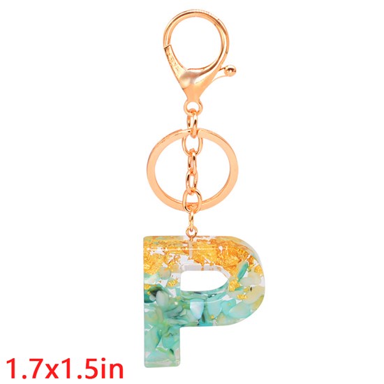 Fashion Resin Alphabet Initial Letter Keychain Key Ring, Bag Charm Keychain