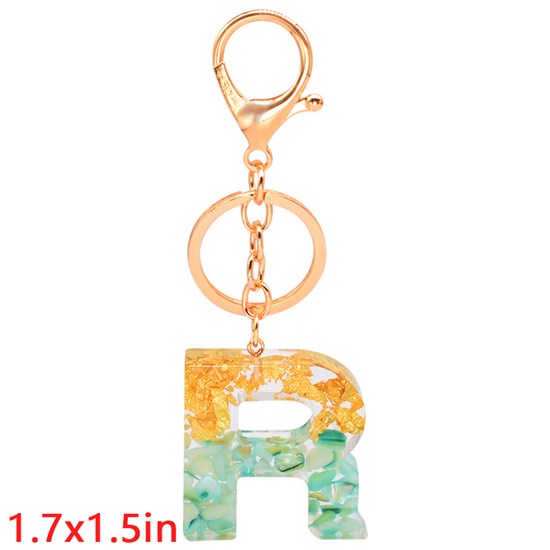 Fashion Resin Alphabet Initial Letter Keychain Key Ring, Bag Charm Keychain