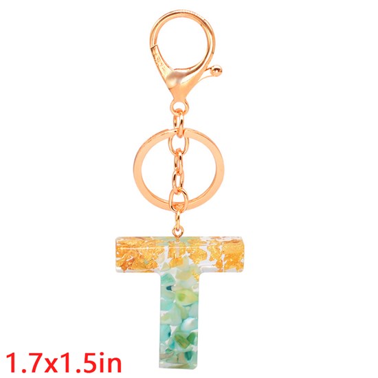 Fashion Resin Alphabet Initial Letter Keychain Key Ring, Bag Charm Keychain