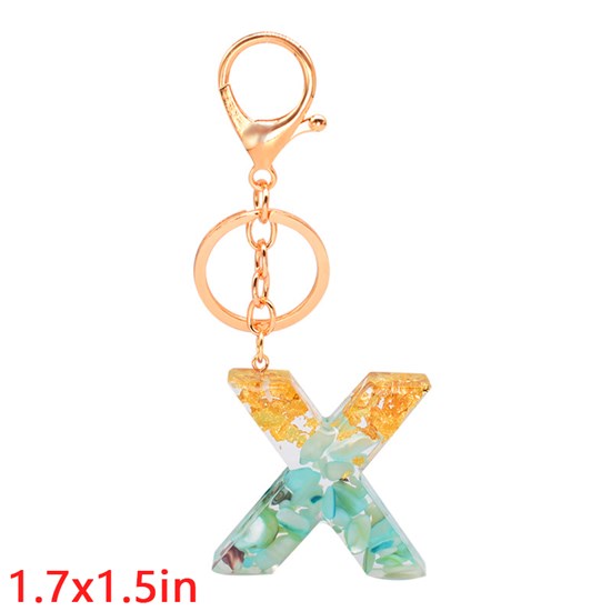 Fashion Resin Alphabet Initial Letter Keychain Key Ring, Bag Charm Keychain