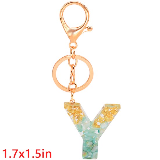 Fashion Resin Alphabet Initial Letter Keychain Key Ring, Bag Charm Keychain