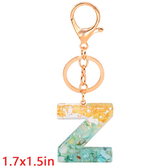 Fashion Resin Alphabet Initial Letter Keychain Key Ring, Bag Charm Keychain