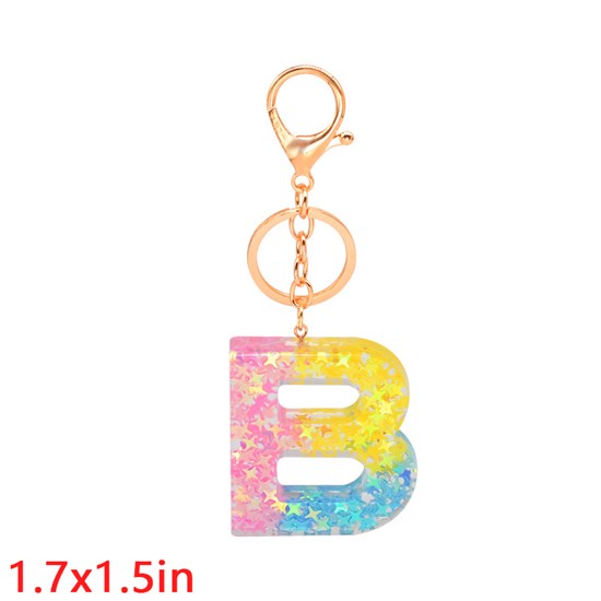 Fashion Resin Alphabet Initial Letter Keychain Key Ring, Bag Charm Keychain