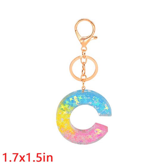 Fashion Resin Alphabet Initial Letter Keychain Key Ring, Bag Charm Keychain