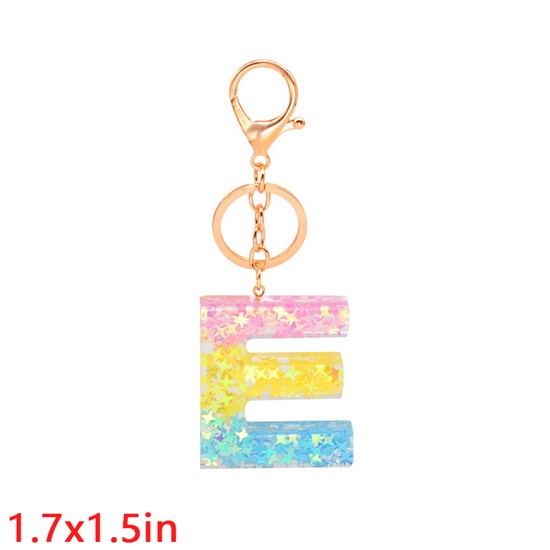 Fashion Resin Alphabet Initial Letter Keychain Key Ring, Bag Charm Keychain