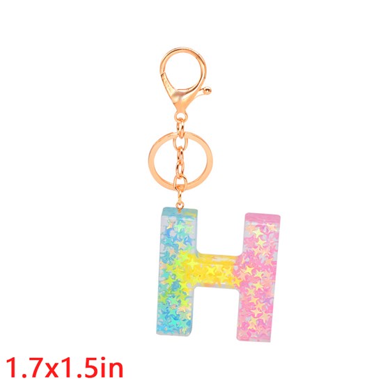 Fashion Resin Alphabet Initial Letter Keychain Key Ring, Bag Charm Keychain