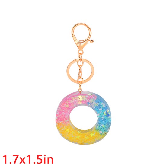 Fashion Resin Alphabet Initial Letter Keychain Key Ring, Bag Charm Keychain