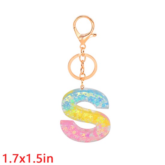 Fashion Resin Alphabet Initial Letter Keychain Key Ring, Bag Charm Keychain