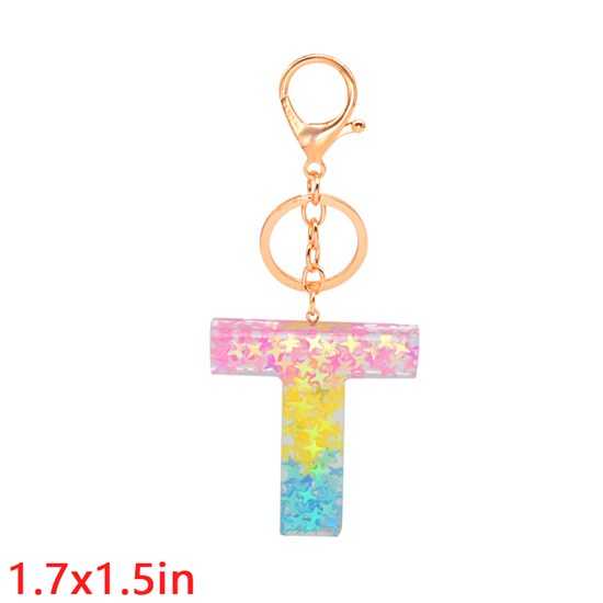 Fashion Resin Alphabet Initial Letter Keychain Key Ring, Bag Charm Keychain