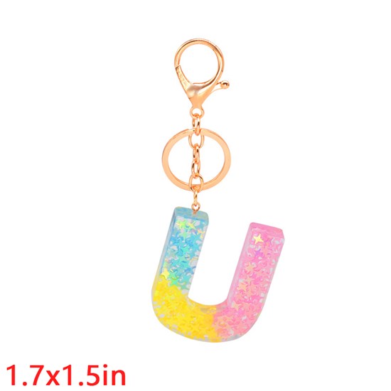 Fashion Resin Alphabet Initial Letter Keychain Key Ring, Bag Charm Keychain