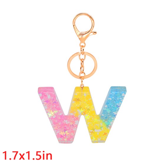 Fashion Resin Alphabet Initial Letter Keychain Key Ring, Bag Charm Keychain