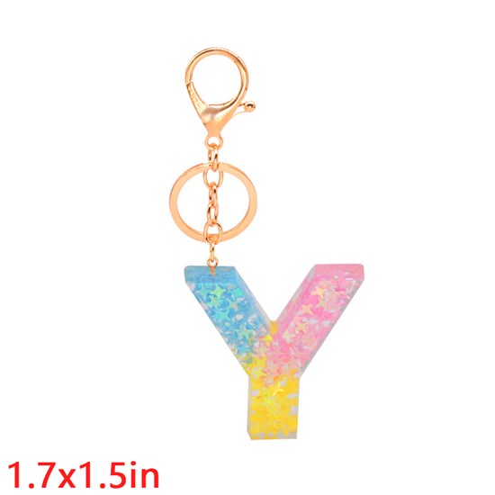 Fashion Resin Alphabet Initial Letter Keychain Key Ring, Bag Charm Keychain