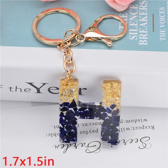 Fashion Resin Alphabet Initial Letter Keychain Key Ring, Handbag Charm Keychain