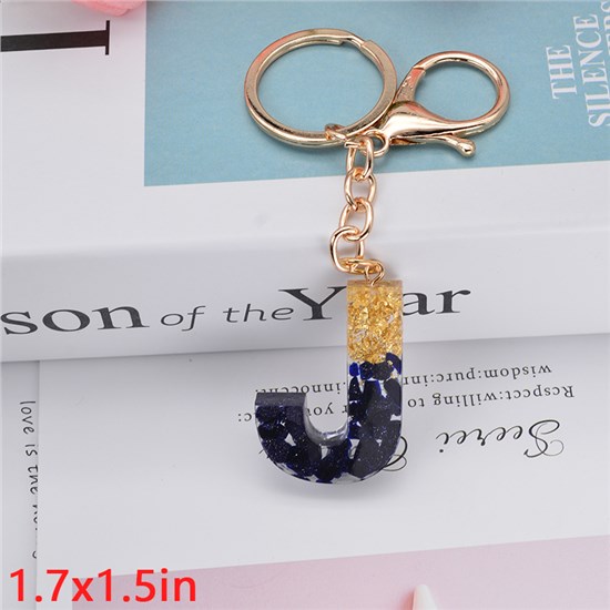 Fashion Resin Alphabet Initial Letter Keychain Key Ring, Handbag Charm Keychain