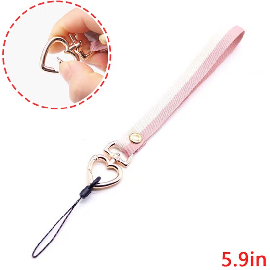 Fashion Wrist Lanyard Love Heart Keychain Wristlet Wrist Strap