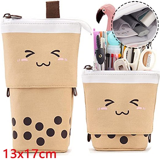 1PCS Cute Pencil Case Standing Telescopic Pencil Bag Makeup Bag