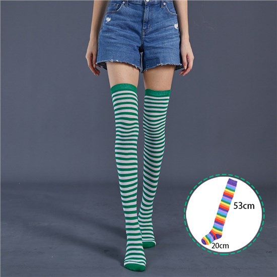 Womens Stripe Long Boot Stockings Over Knee Thigh Sock