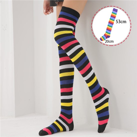 Womens Stripe Long Boot Stockings Over Knee Thigh Sock