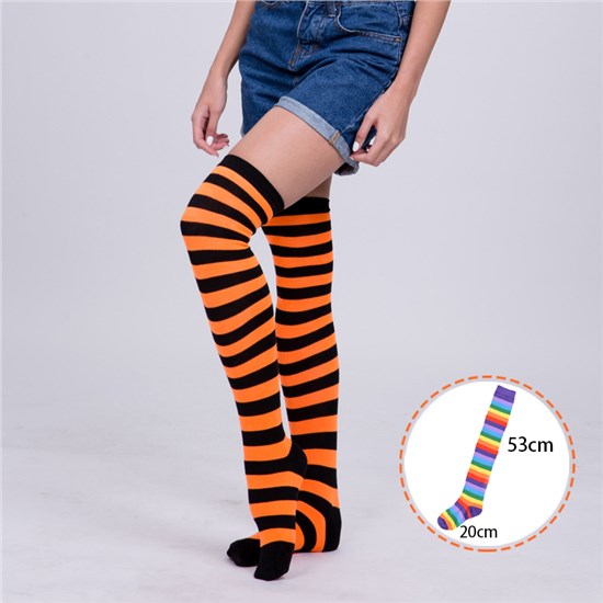 Womens Stripe Long Boot Stockings Over Knee Thigh Sock