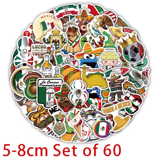 Mexican Style Stickers Funny Waterproof Vinyl Laptop Phone Water Bottle Stickers