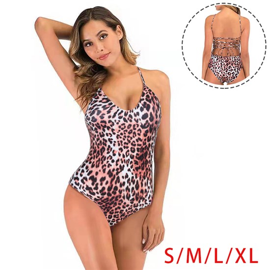 Leopard Print Women's Sexy One Piece Bathing Suits Swimsuit