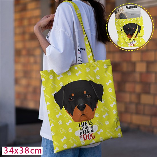 Rottweiler Canvas Shoulder Bag Shopping Bag
