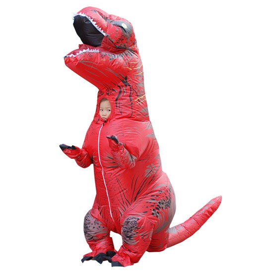 Red Dinosaur Child Inflatable Costume T-Rex Fancy Dress Halloween Blow up Costumes