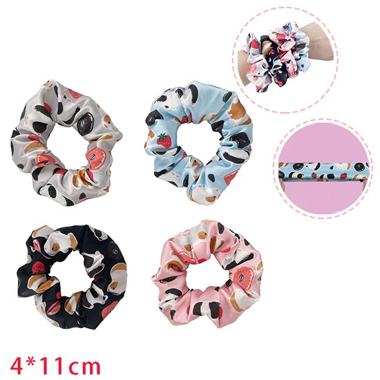 Guinea Pig 4 Pieces Cute Hair Scrunchies Printing Hair Scrunchy Ponytail Holder Hair Ties Accessories for Women and Girls