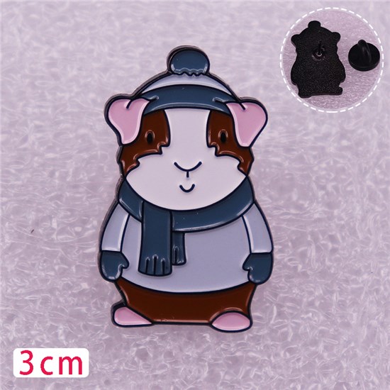Guinea Pig Cartoon Enamel Brooch Pin Badge