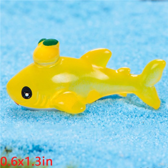 Yellow Shark Resin Figurines Cute Sea Animal Figure Toy