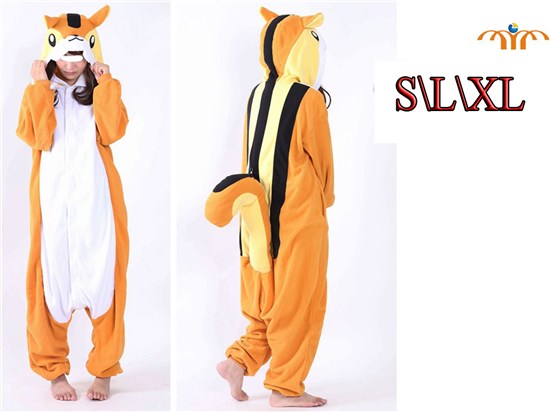 Cartoon Squirrel Kigurumi Onesie Cosplay Animal Jumpsuit Costume