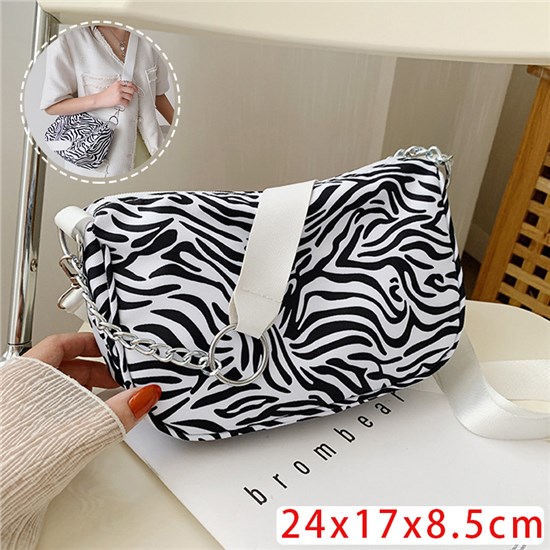 Zebra Print PU Shoulder Bag