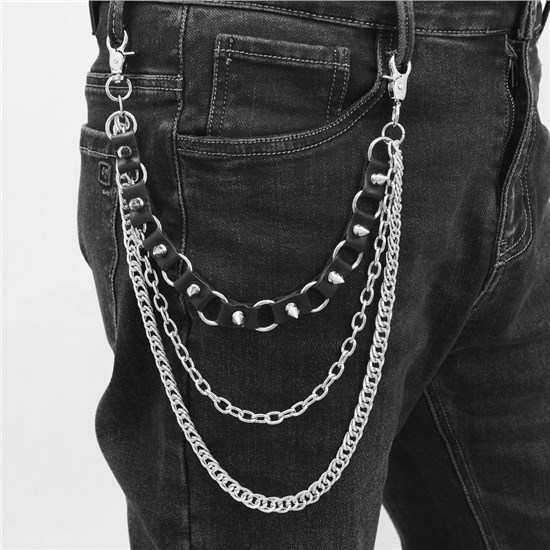 Punk Alloy Rivet Chains for Pants, Belt Chains Hip Hop Trousers Jeans Chain