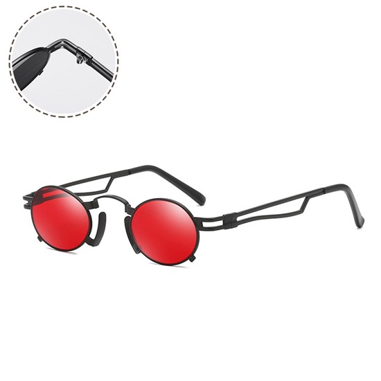 Steampunk Retro Round Vintage Metal Frame Gothic Sunglasses 