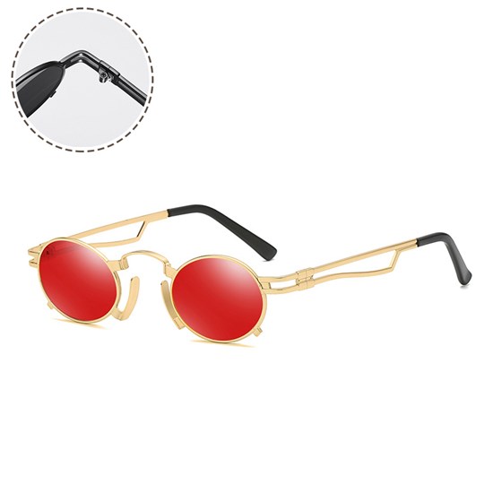 Steampunk Retro Round Vintage Metal Frame Gothic Sunglasses 