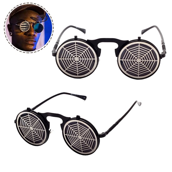 Retro Round 86's Flip Up Steampunk Sunglasses Mirror Vintage Circle Sun Glasses Eyewear for Men Women