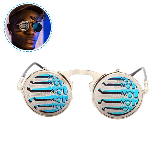 Retro Round 87's Flip Up Steampunk Sunglasses Mirror Vintage Circle Sun Glasses Eyewear for Men Women