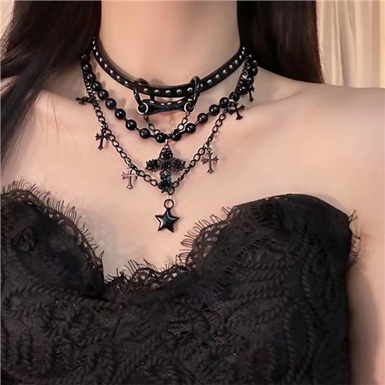 Punk Black Choker Necklace