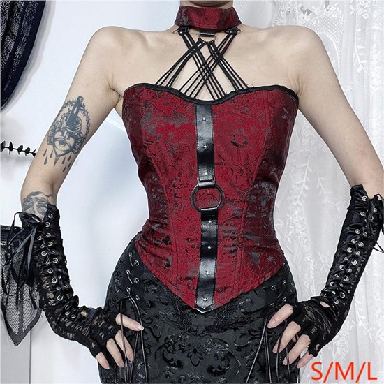 Gothic Sexy Sleeveless T Shirt Punk Girl Crop Top