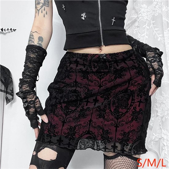 Gothic Skirt Punk Sexy Mini Lace Skirt