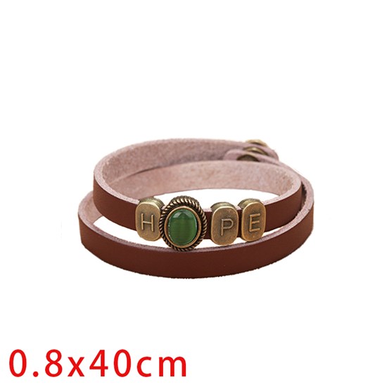 Punk Hope PU Leather Bracelet Wristband