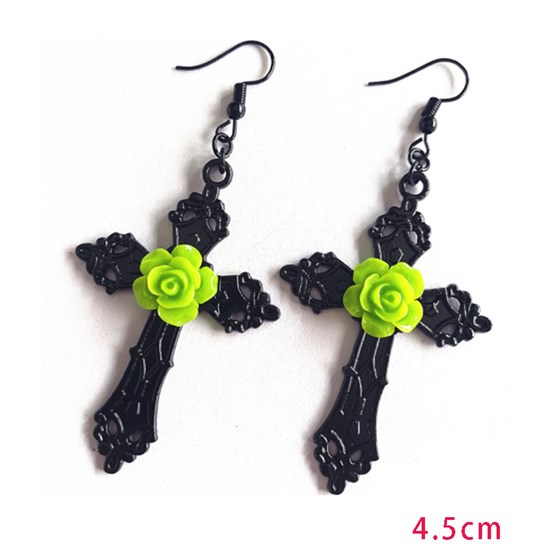 Punk Fashion Black Cross Earrings