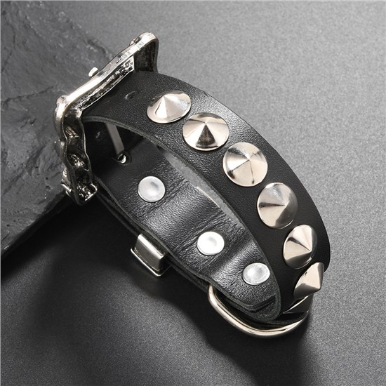 Gothic Lolita Punk Brown Rivet Leather Bracelet