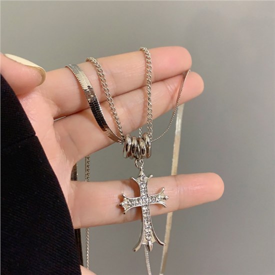 Gothic Punk Cross Alloy Necklace