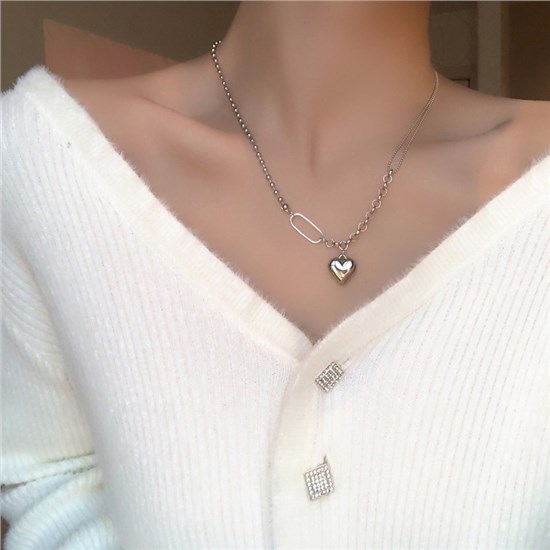 Gothic Punk Heart Alloy Necklace