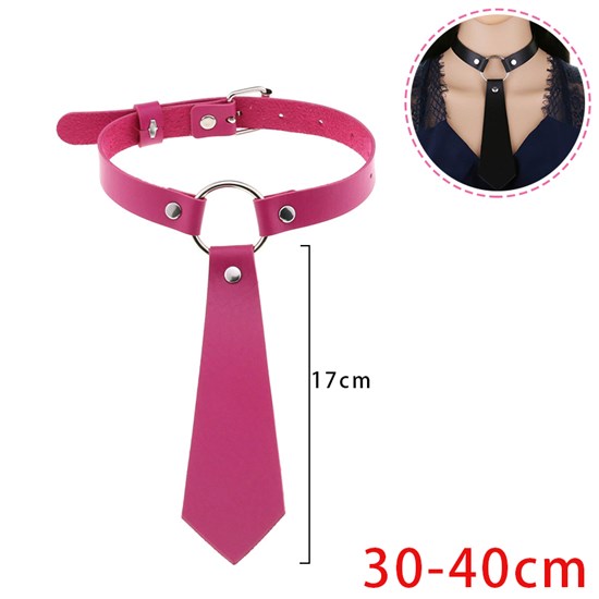 Punk PU Leather Necklace Gothic Choker Tie
