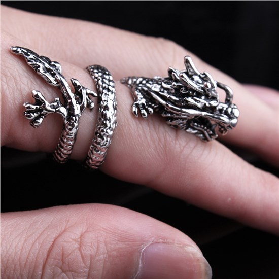 Men's Dragon Claw Punk Hip Hop Ring Fashion Adjustable Opening Goth Claw Ring